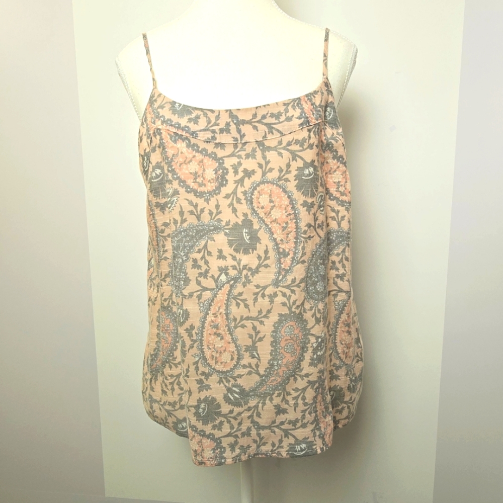 Vero Moda Floral Paisley Spaghetti Strap Blouse, Sz XL (PTP 19")